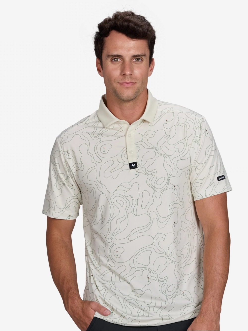 Bad Birdie Topo White Onyx Core Performance Polo Shirt Men’s XL
